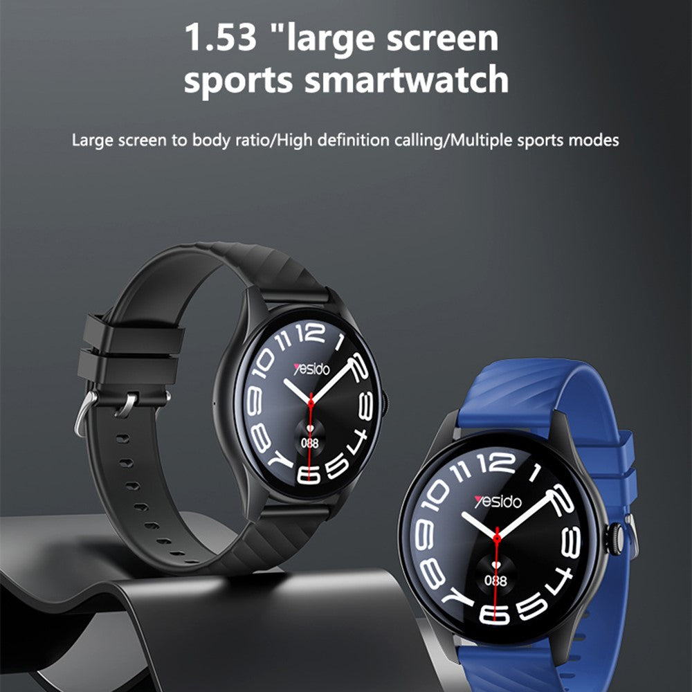 YESIDO IO43 Smartwatch – 1,53-Zoll-HD-Display, Gesundheitstracker mit Herzfrequenzmesser, Anruffunktion & Musiksteuerung