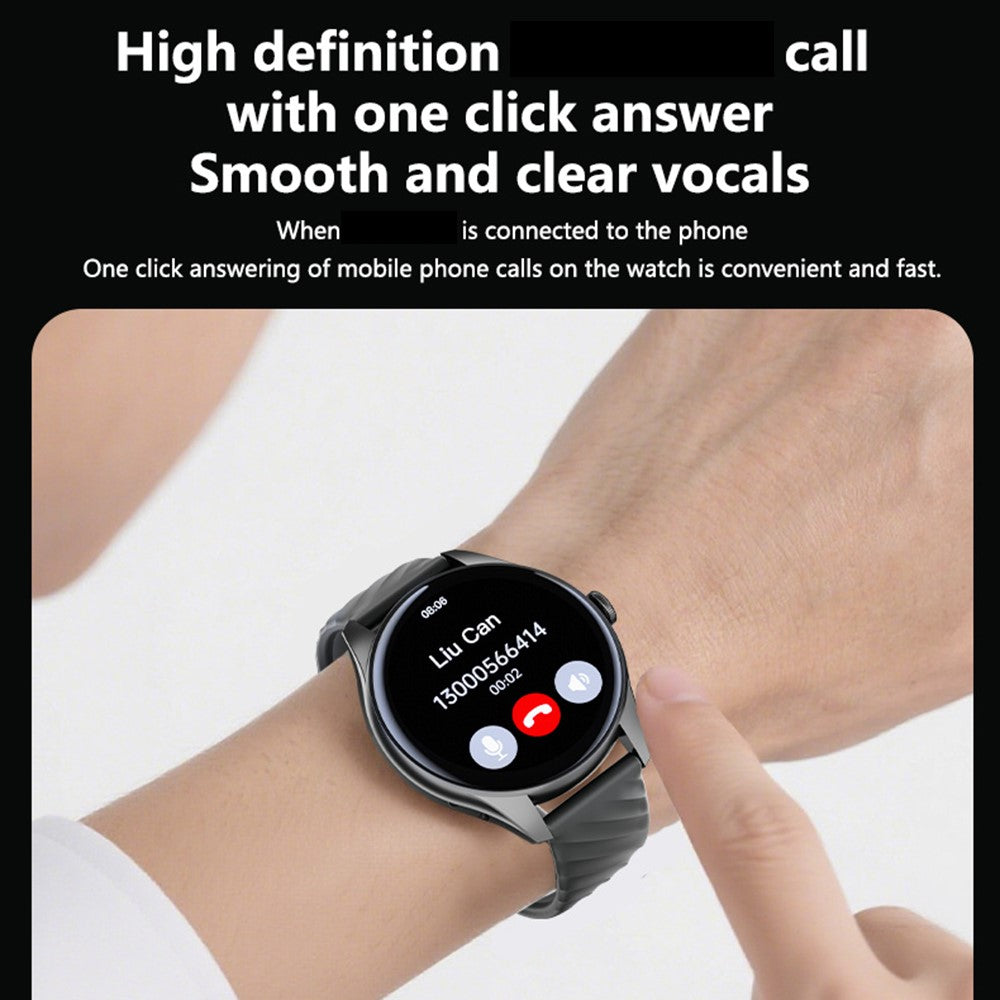 YESIDO IO43 Smartwatch – 1,53-Zoll-HD-Display, Gesundheitstracker mit Herzfrequenzmesser, Anruffunktion & Musiksteuerung