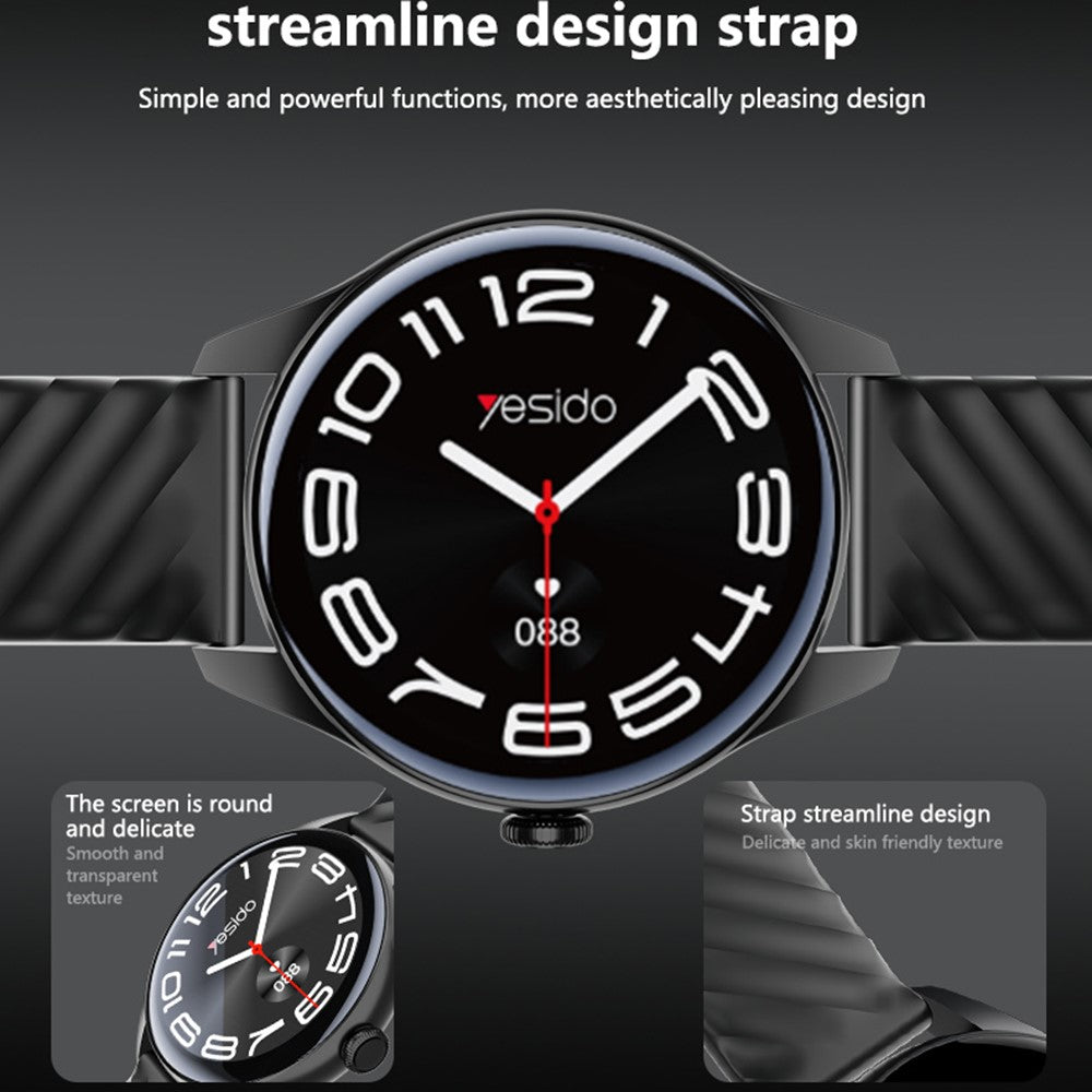 YESIDO IO43 Smartwatch – 1,53-Zoll-HD-Display, Gesundheitstracker mit Herzfrequenzmesser, Anruffunktion & Musiksteuerung