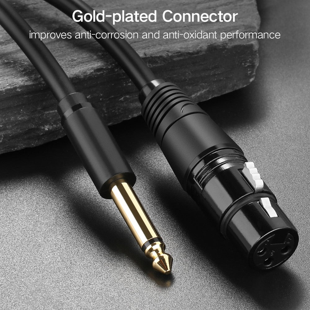 UGREEN Audiokabel – 3m, für Mikrofone, Lautsprecher, Mischpulte & Verstärker, 6,35 mm TRS auf XLR