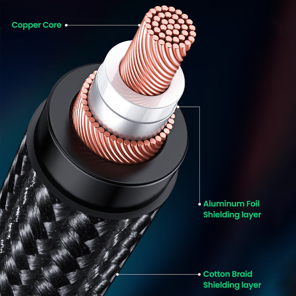 UGREEN Audiokabel – 2 m, nylonummantelt, mit 3,5-mm-Klinkenstecker auf 3-polige XLR-Buchse, für Mikrofone, Lautsprecher, Mischpulte & Verstärker