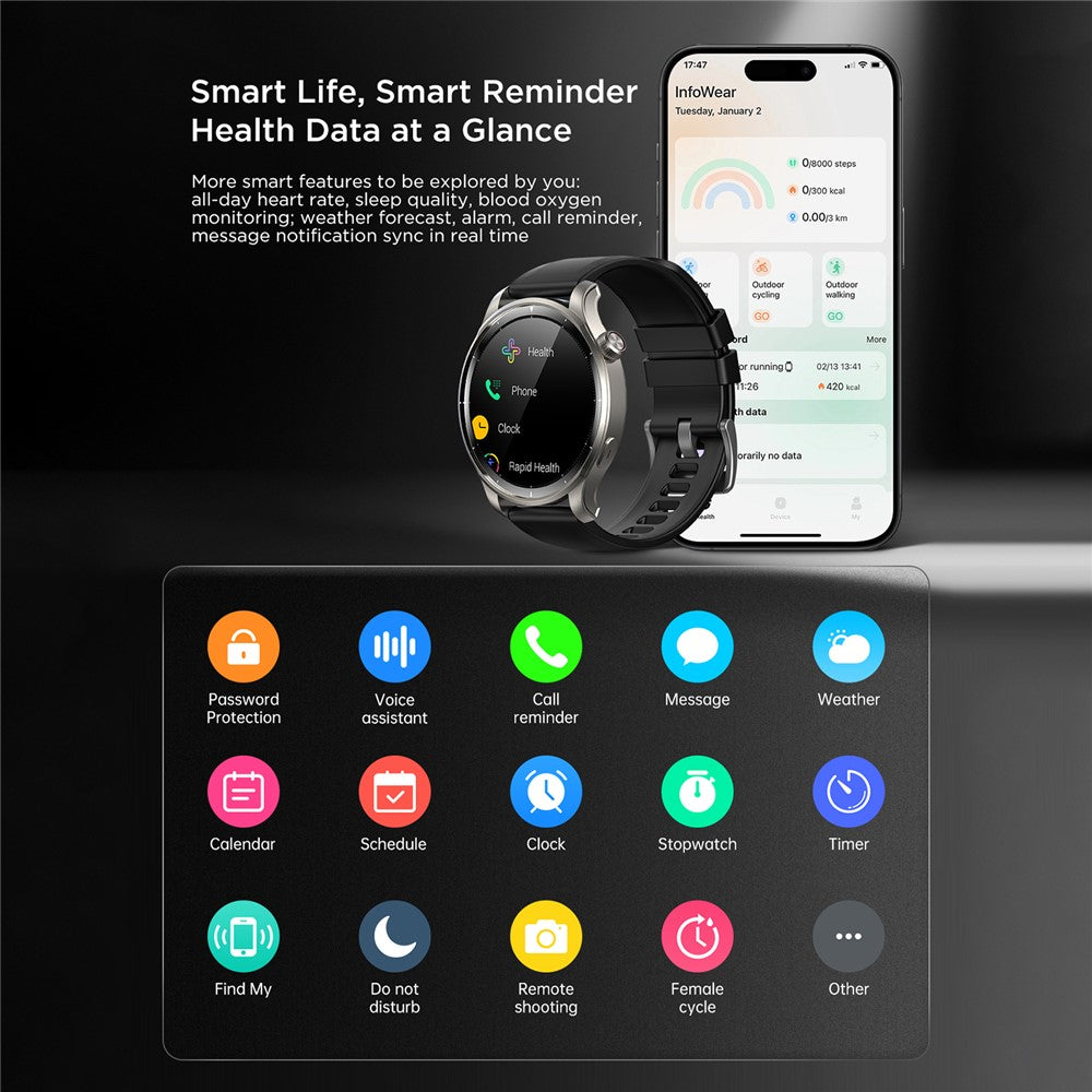 JOYROOM JR-FV1 Sport-Smartwatch – 1,43 Zoll AMOLED-Display, Bluetooth-Funktion & Gesundheitsüberwachung
