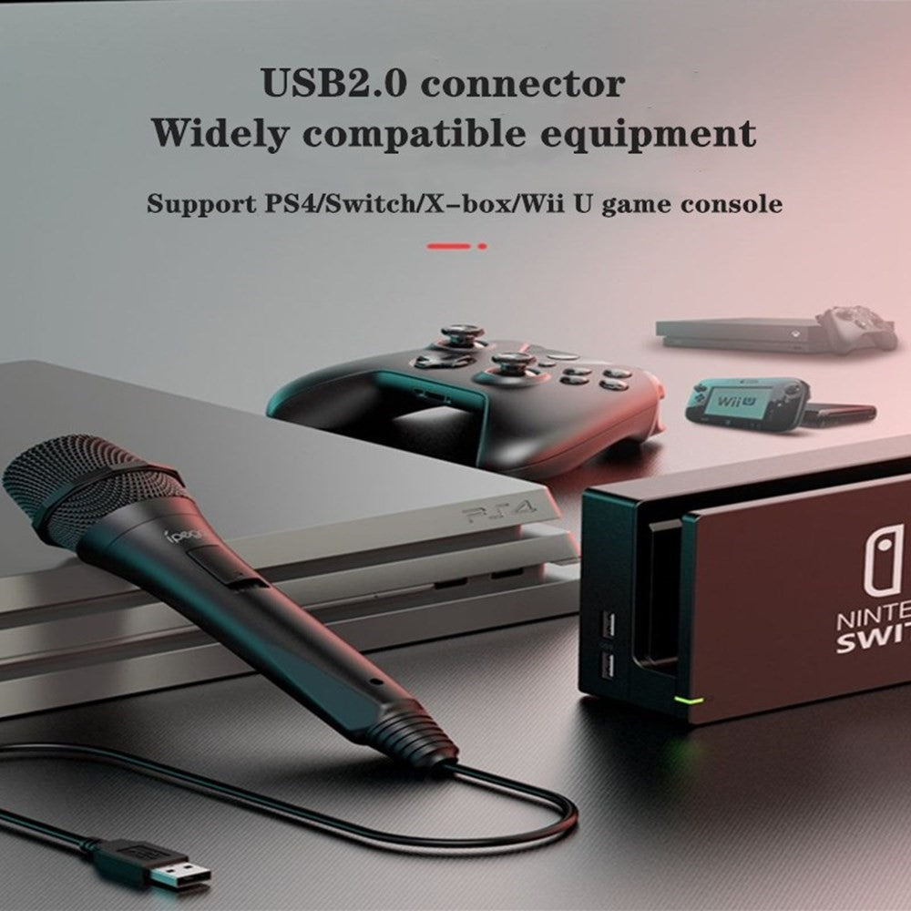 IPEGA PG-9209 Kabelgebundenes Handmikrofon – USB-2.0, für Karaoke, für PS4/Wii U/Nintendo Switch