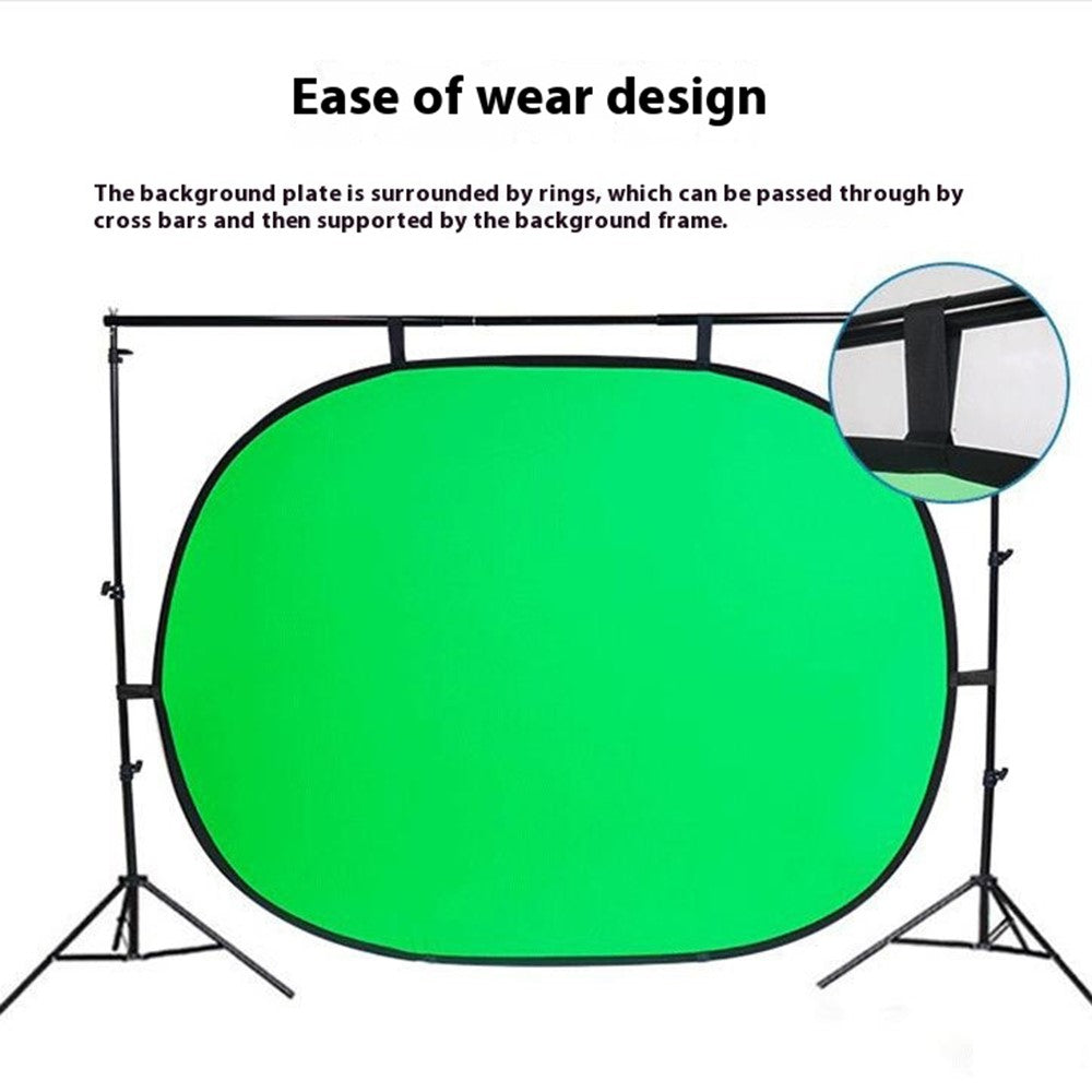 Chroma Key Hintergrund – 100 x 150 cm, Polyester + Metallrahmen, doppelseitig blau & grün, faltbar