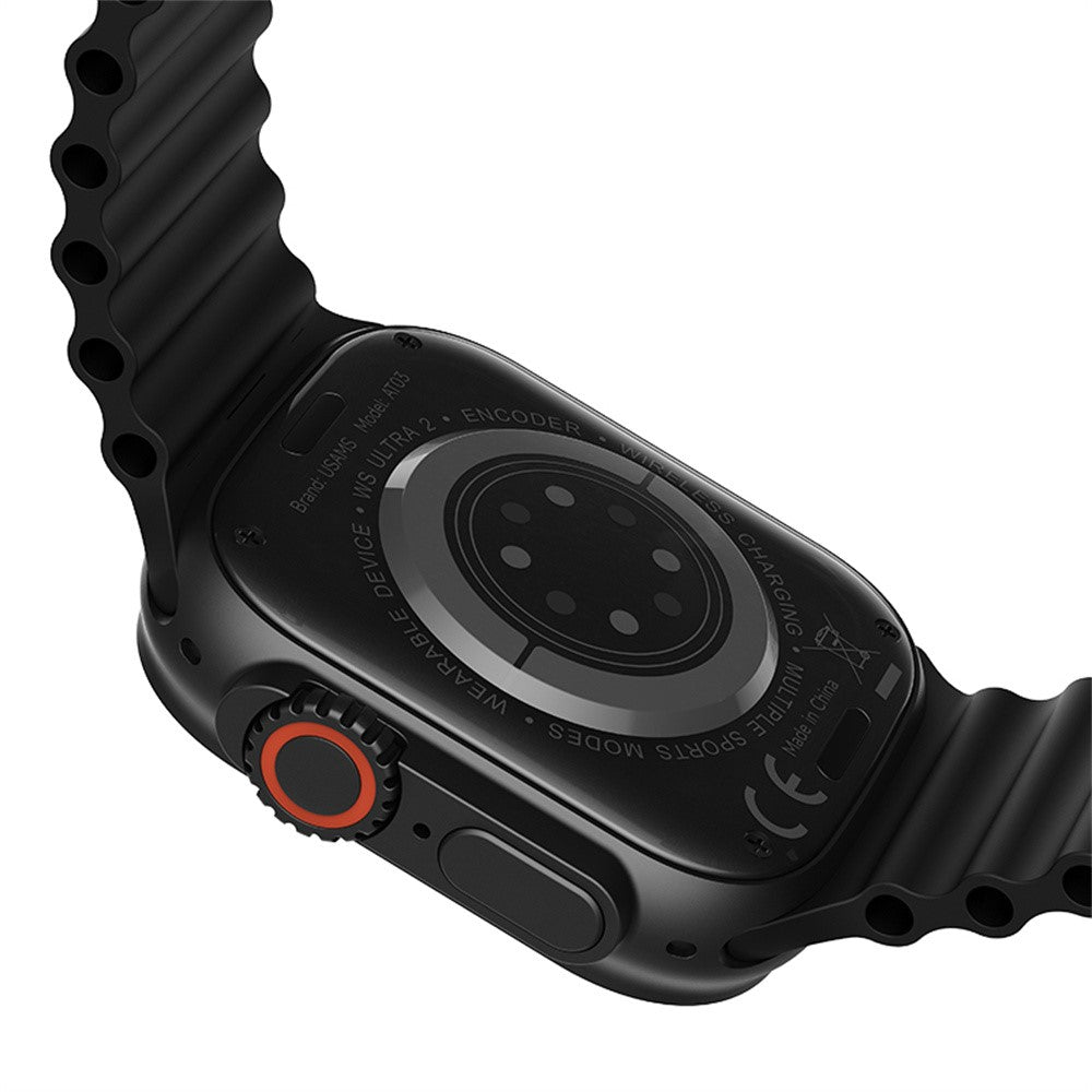USAMS AT03 Sport-Smartwatch – 2,01 Zoll, Bluetooth-kompatibel, Sprachassistent, für Android & iOS