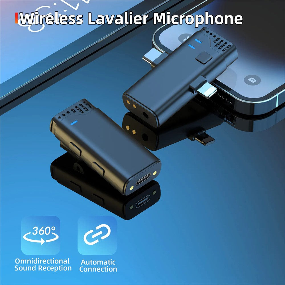 JMARY MW16 Funk-Lavalier-Mikrofon – Plug-and-Play-Funktion, mit 3,5-mm-, USB-C- & IP-3-in-1-Empfänger