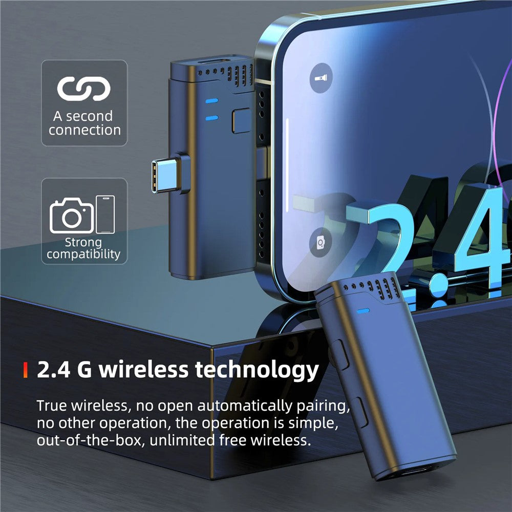 JMARY MW16 Funk-Lavalier-Mikrofon – Plug-and-Play-Funktion, mit 3,5-mm-, USB-C- & IP-3-in-1-Empfänger