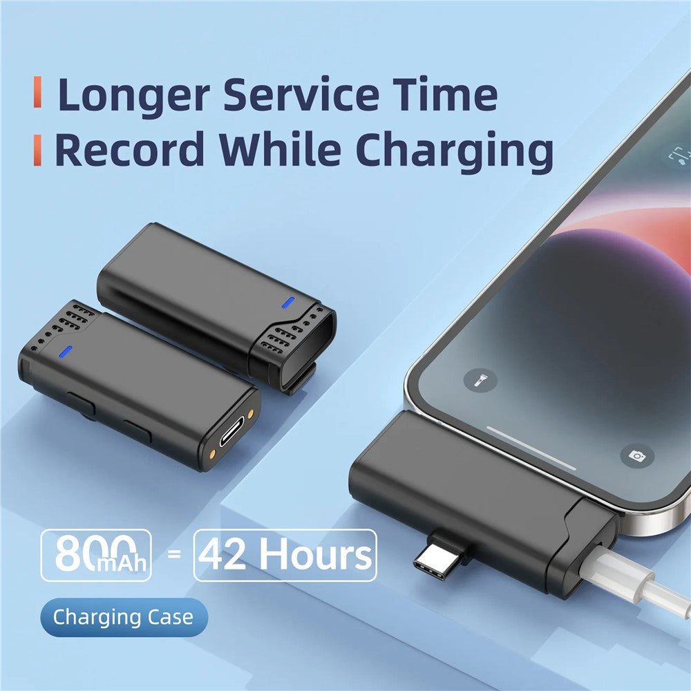 JMARY MW16 Funk-Lavalier-Mikrofon – Plug-and-Play-Funktion, mit 3,5-mm-, USB-C- & IP-3-in-1-Empfänger