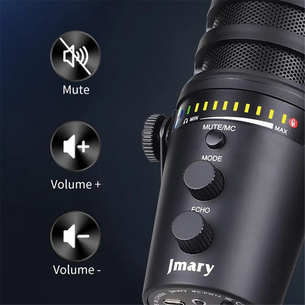 JMARY MC-PW12 USB-Mikrofon – 360 Grad drehbar, latenzfrei