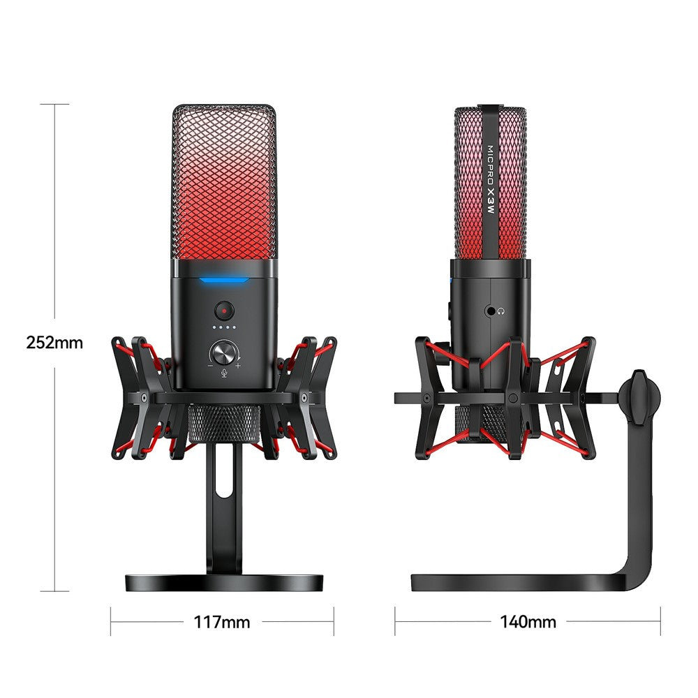 YANMAI X3W Dual-Modus-Mikrofon – kabellos & kabelgebund, mit Rauschunterdrückung, RGB, für Gaming