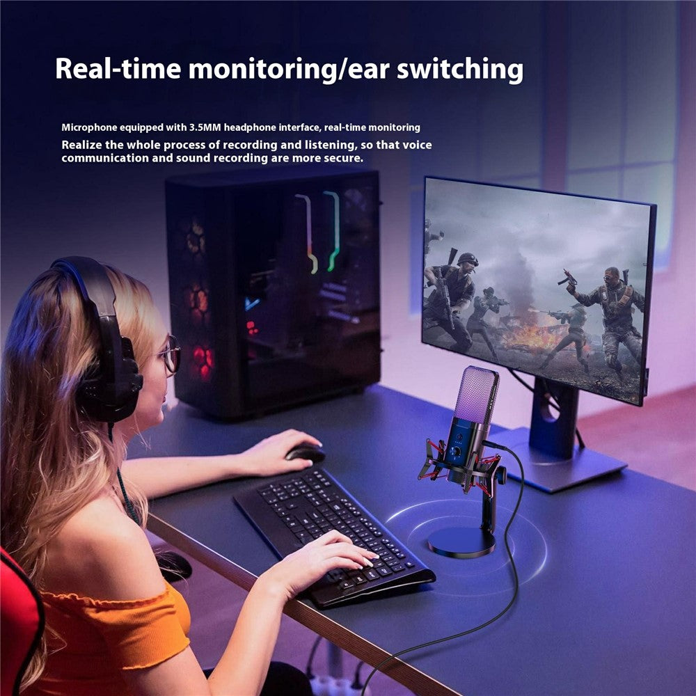 YANMAI X3W Dual-Modus-Mikrofon – kabellos & kabelgebund, mit Rauschunterdrückung, RGB, für Gaming