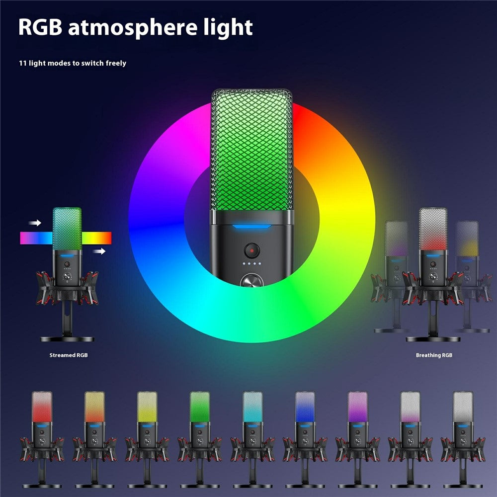 YANMAI X3W Dual-Modus-Mikrofon – kabellos & kabelgebund, mit Rauschunterdrückung, RGB, für Gaming