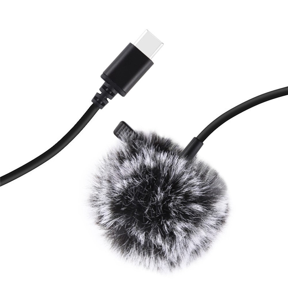 PULUZ PU425 Lavalier-Mikrofon – 1,5 m, USB-C, mit Kugelcharakteristik, für Videoaufnahmen