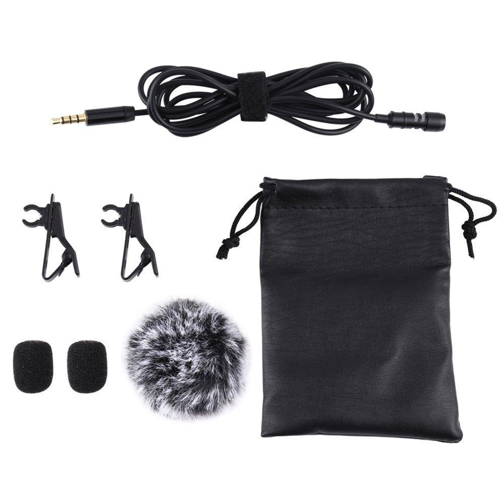 PULUZ PU424 Lavalier-Mikrofon – 1,5 m, 3,5 mm, omnidirektional, für Handys