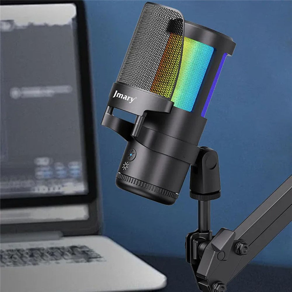 JMARY MC-PW13 Desktop-Mikrofon – Mit RGB-Beleuchtung & Null-Latenz, Plug-and-Play-Funktion