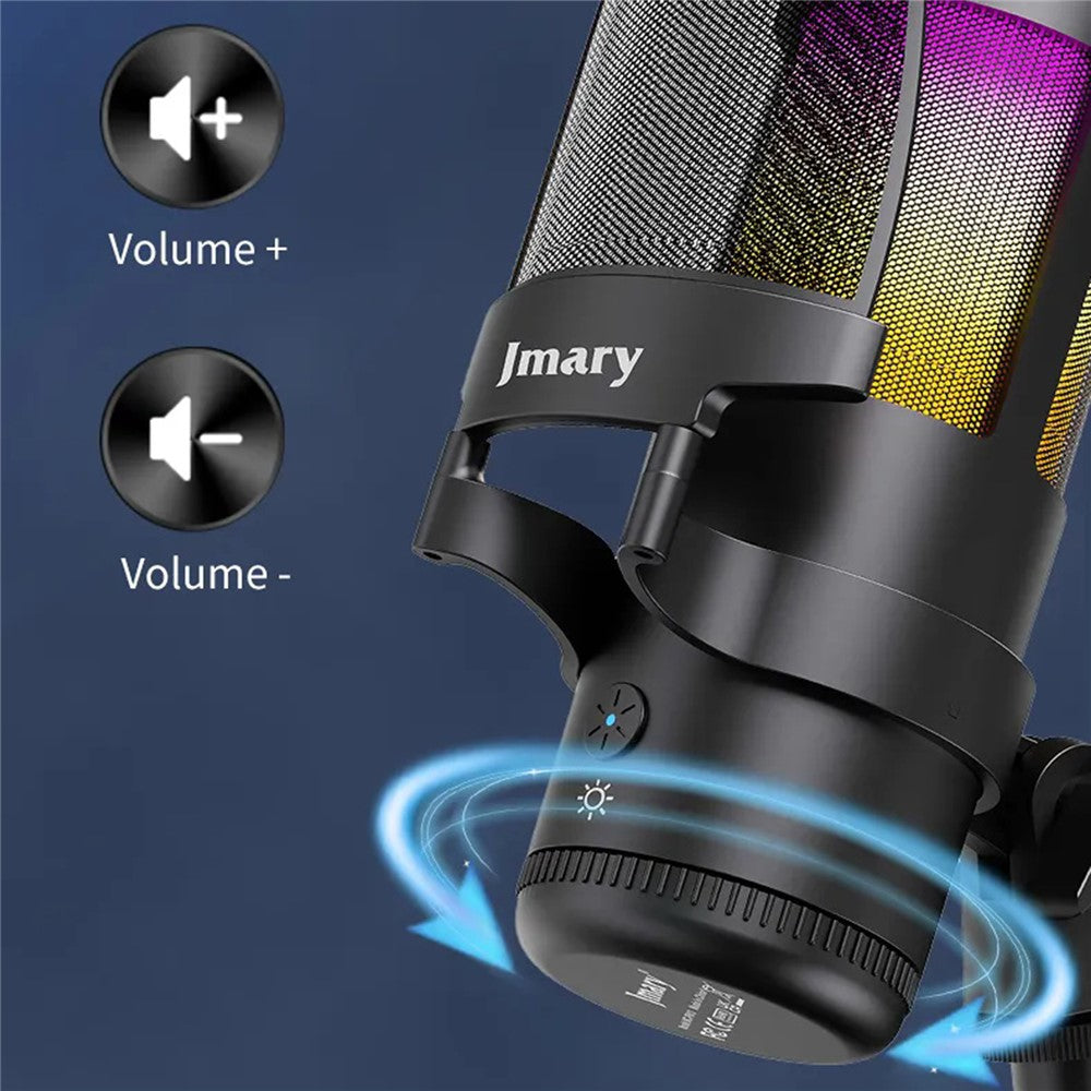 JMARY MC-PW13 Desktop-Mikrofon – Mit RGB-Beleuchtung & Null-Latenz, Plug-and-Play-Funktion