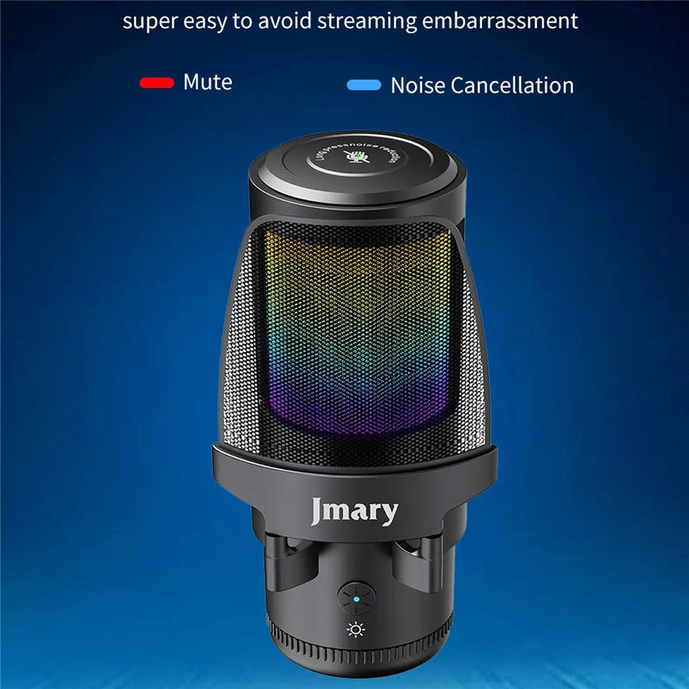 JMARY MC-PW13 Desktop-Mikrofon – Mit RGB-Beleuchtung & Null-Latenz, Plug-and-Play-Funktion