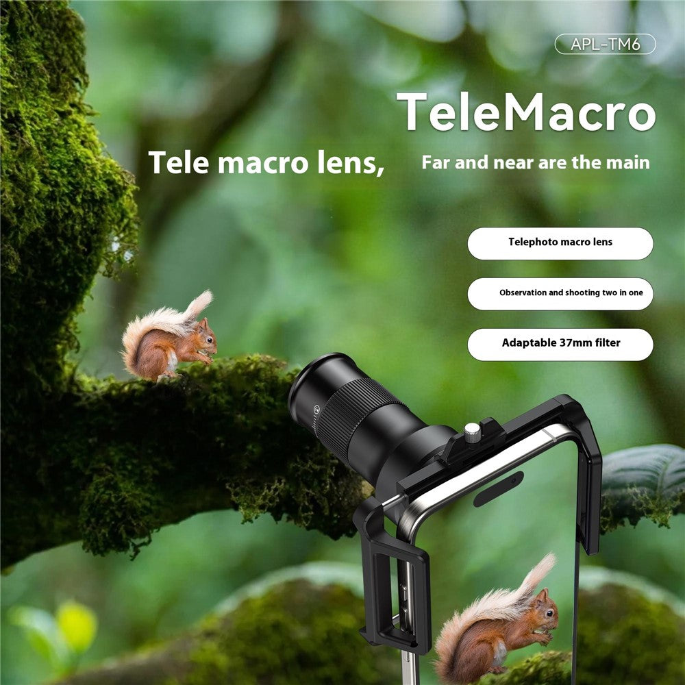 APEXEL APL-TM6 2-in-1 Tele-Makro-Objektiv – 6-fach vergrößerndes Teleskop für Smartphones