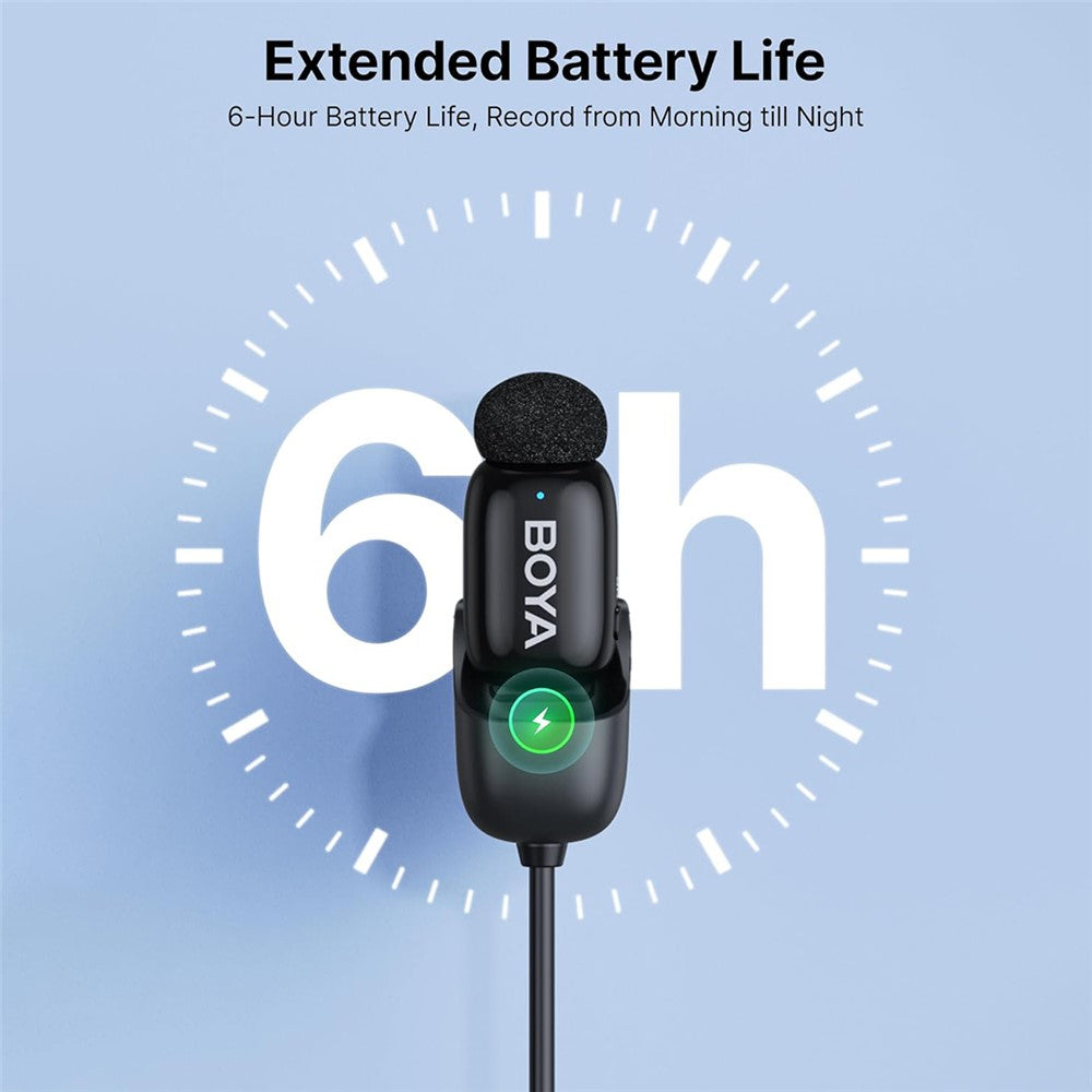 BOYA Mini-07 Drahtloses Lavalier-Mikrofon – Mit USB-C-Empfänger, für Aufnahmen, Interviews & Vlogging