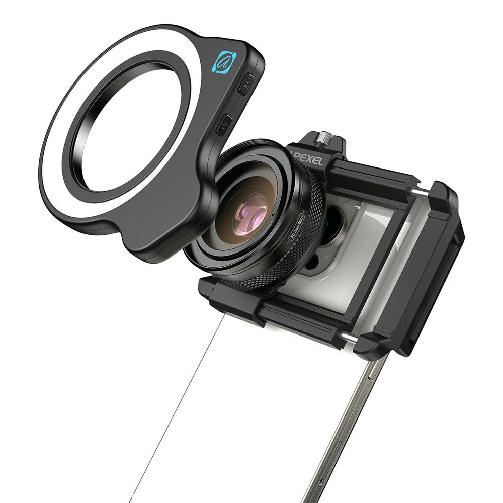 APEXEL APL-ZM100FL26 Zoom-Makro-Objektiv – Mit Ringlicht, HD-Makro