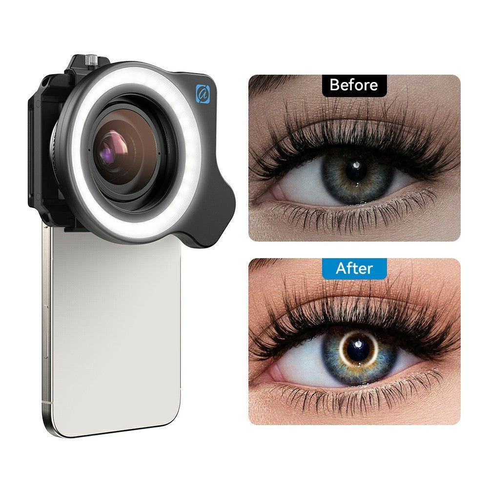APEXEL APL-ZM100FL26 Zoom-Makro-Objektiv – Mit Ringlicht, HD-Makro