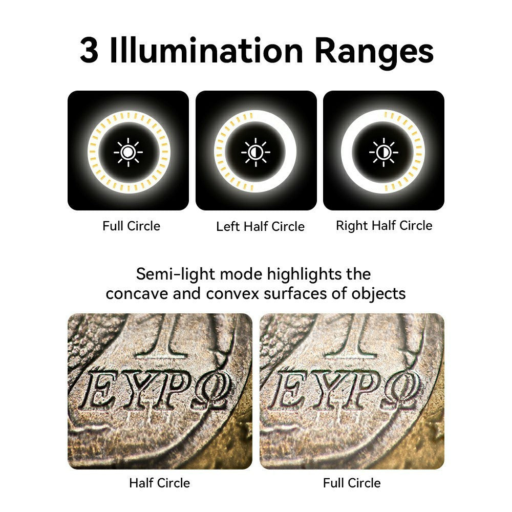 APEXEL APL-ZM100FL26 Zoom-Makro-Objektiv – Mit Ringlicht, HD-Makro