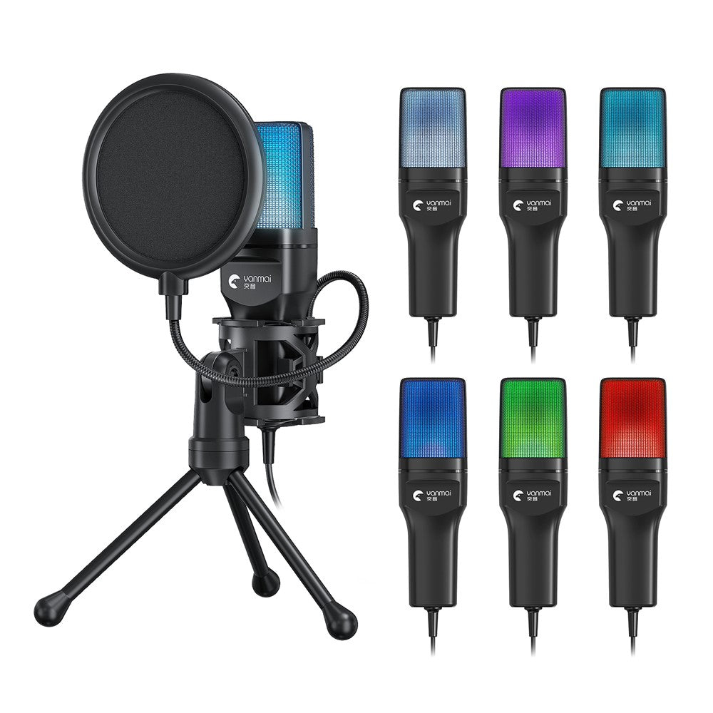 YANMAI SF-777R USB-Kondensator-Mikrofon – Mit RGB-Beleuchtung, für Computer-Gaming