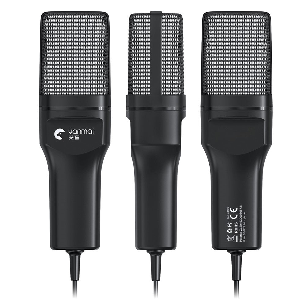 YANMAI SF-777R USB-Kondensator-Mikrofon – Mit RGB-Beleuchtung, für Computer-Gaming