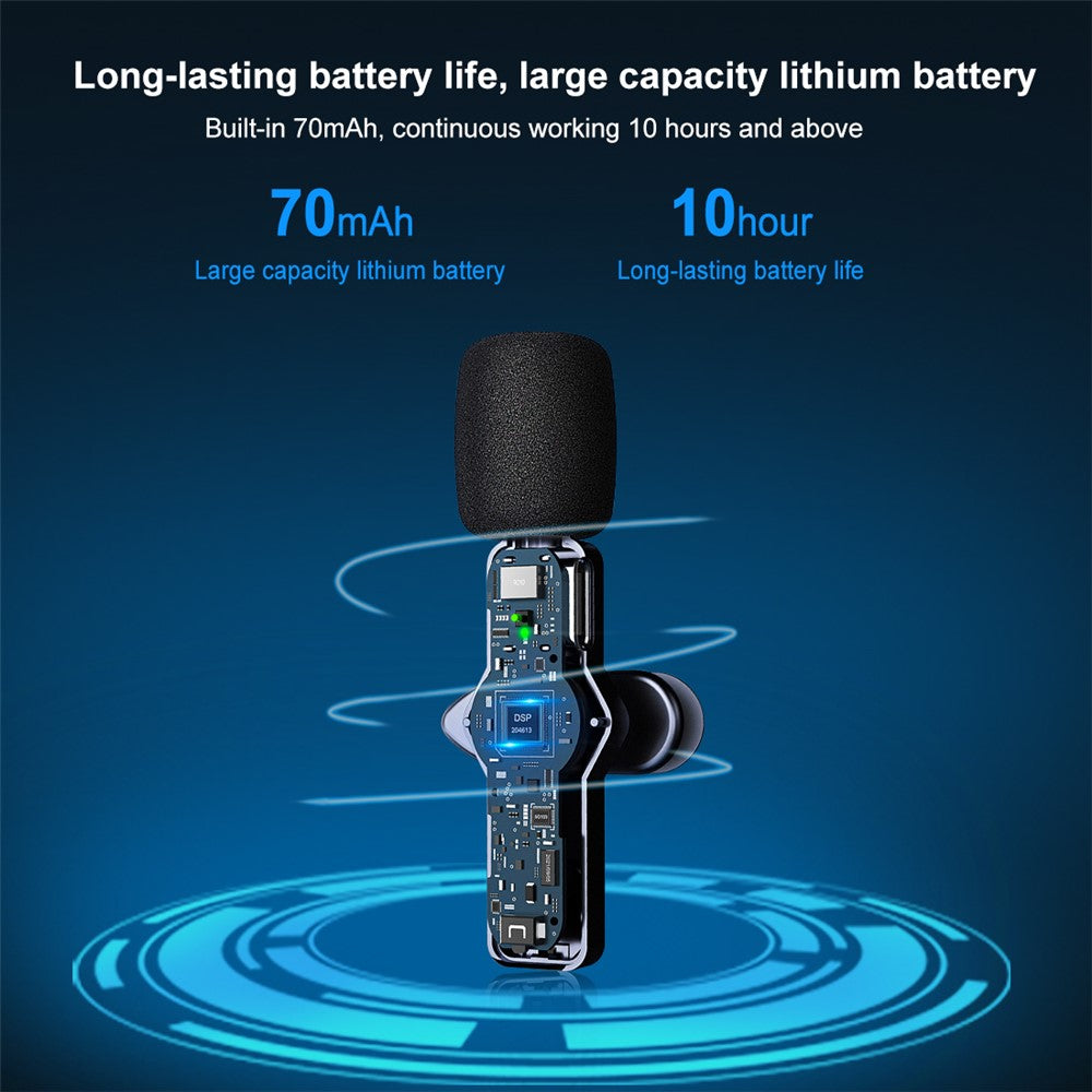 PULUZ PU3082 Drahtloses Lavalier-Mikrofon – Für Audioaufnahmen mit Smartphone