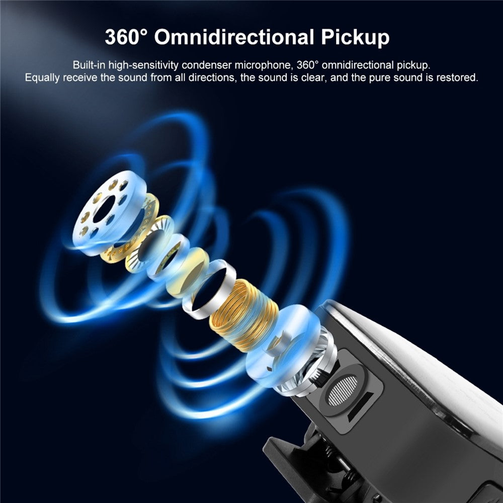 PULUZ PU648B Drahtloses Lavalier-Mikrofonsystem – Mit Typ-C-Empfänger, 2 Mikrofone & 1 Empfänger