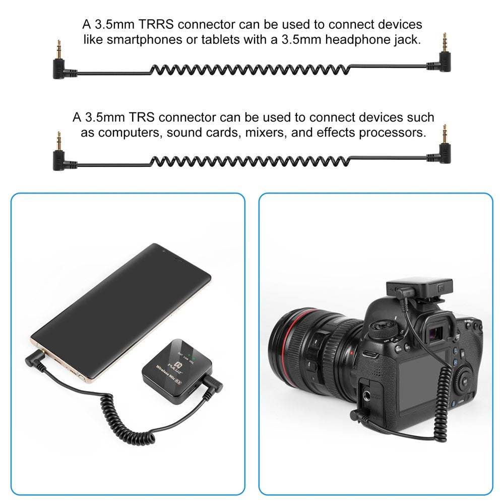 PULUZ PU3153B Drahtloses Lavalier-Mikrofonsystem – Mit Echtzeit-Monitoring, für Vlogs, Live-Streaming & Interviews, 1 Sender & 1 Empfänger