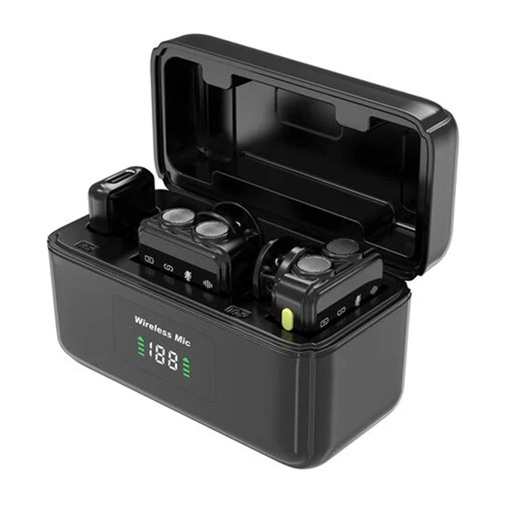 WIWU Wi-WM005 Drahtloses Lavalier-Mikrofon – Bluetooth-fähig, mit Rauschunterdrückung, IP- & Typ-C-2-in-1-Empfänger