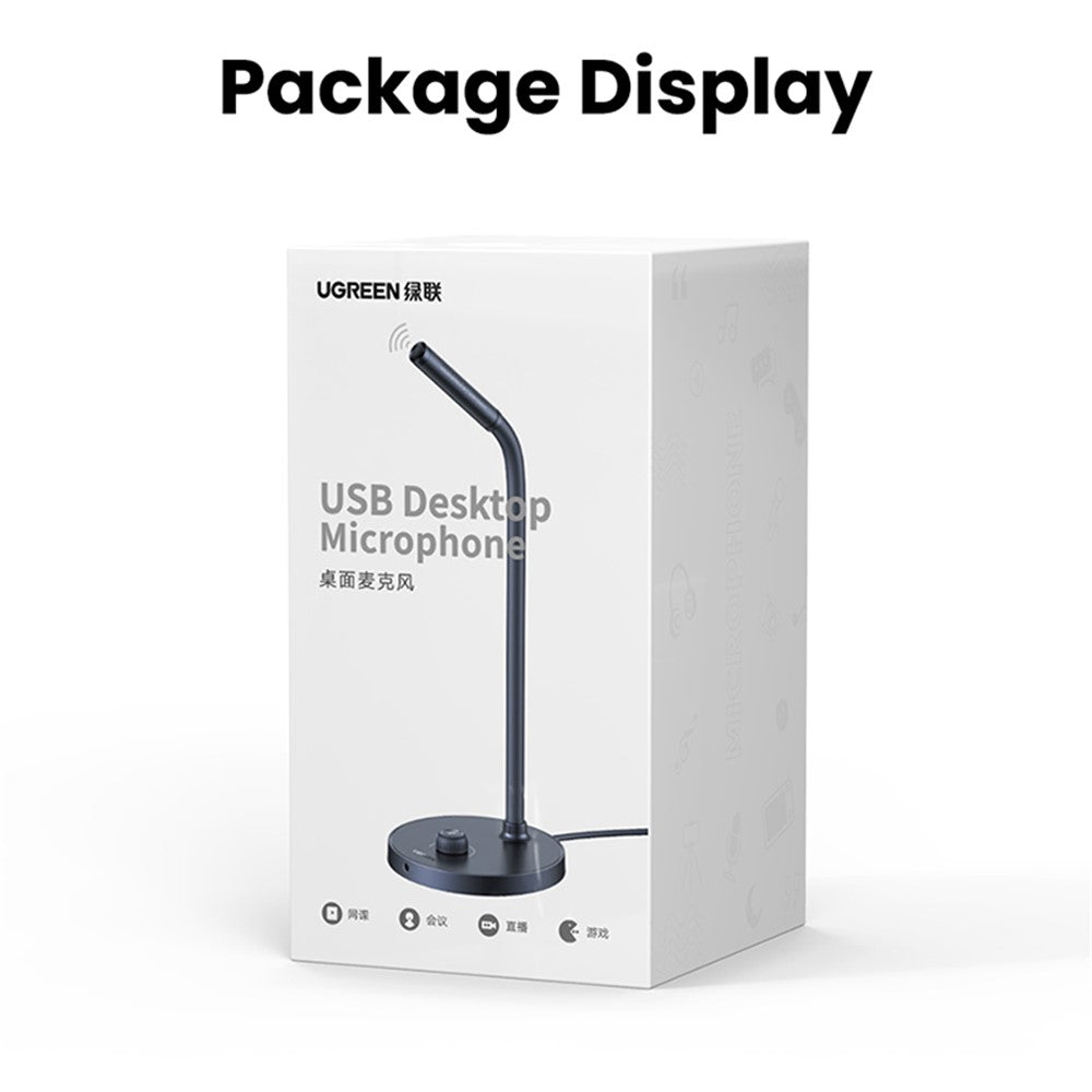 UGREEN Desktop-Mikrofon – USB, mit Schwanenhals, für YouTube-Streaming & Gaming