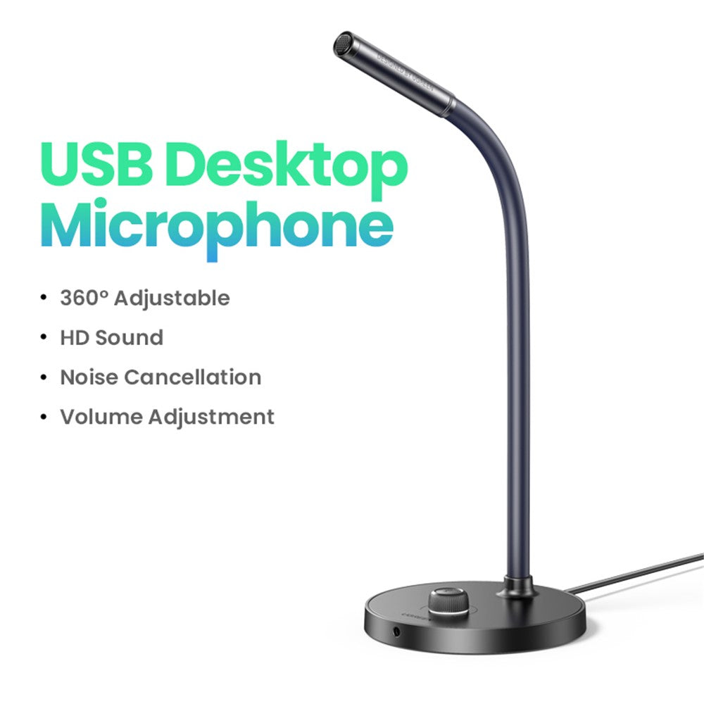 UGREEN Desktop-Mikrofon – USB, mit Schwanenhals, für YouTube-Streaming & Gaming