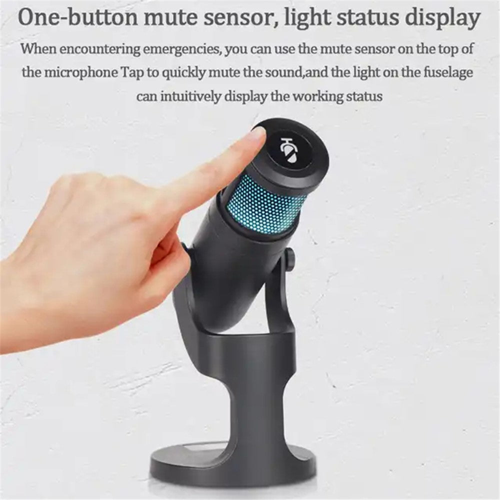 JMARY MC-PW9 Mikrofon – Mit USB-Kabel, Plug-and-Play-Funktion, RGB-Beleuchtung