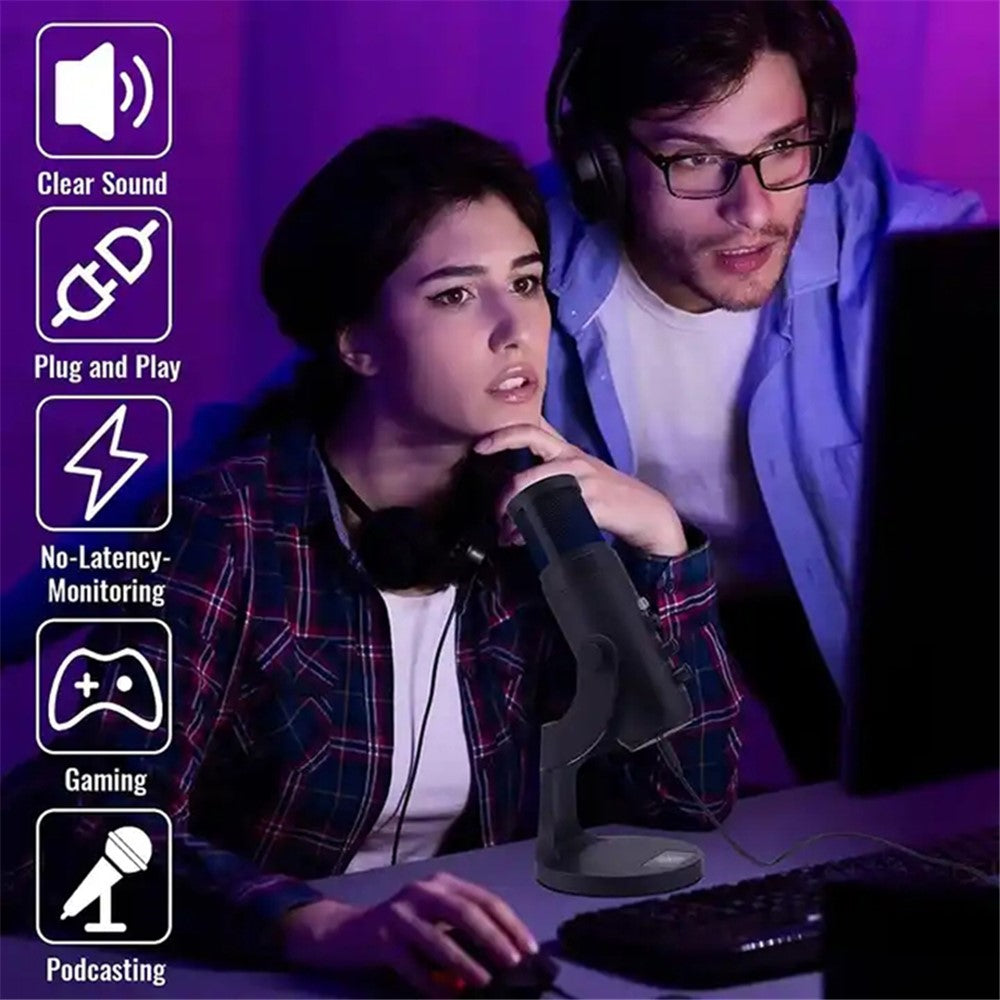 JMARY MC-PW9 Mikrofon – Mit USB-Kabel, Plug-and-Play-Funktion, RGB-Beleuchtung