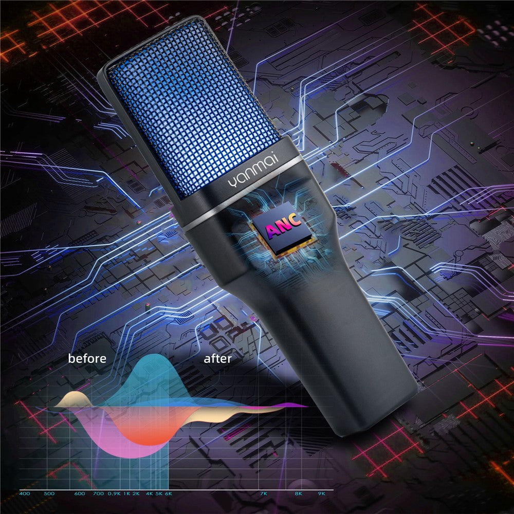 YANMAI SF-777W Drahtloses Mikrofon – RGB, für Live-Streaming, Gaming & Online-Konferenzen