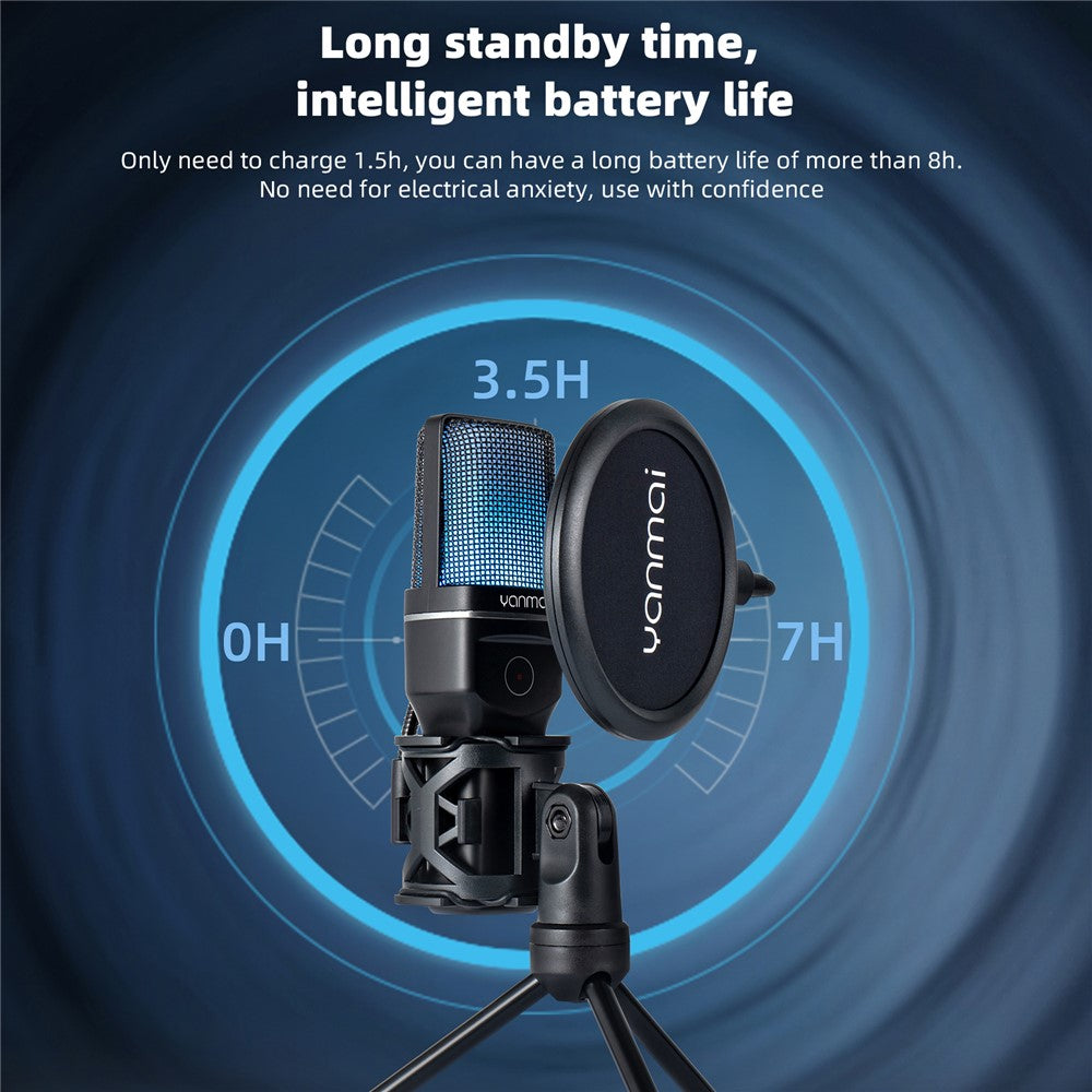YANMAI SF-777W Drahtloses Mikrofon – RGB, für Live-Streaming, Gaming & Online-Konferenzen