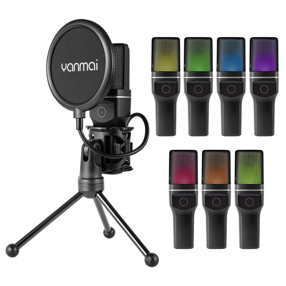 YANMAI SF-777W Drahtloses Mikrofon – RGB, für Live-Streaming, Gaming & Online-Konferenzen