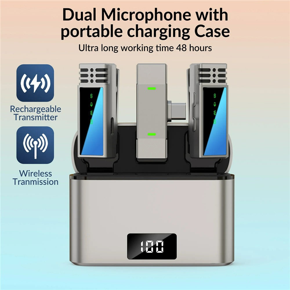 JMARY MW-15 Funkmikrofon – (2,4 GHz), 2 Sender & 1 Typ-C-Empfänger