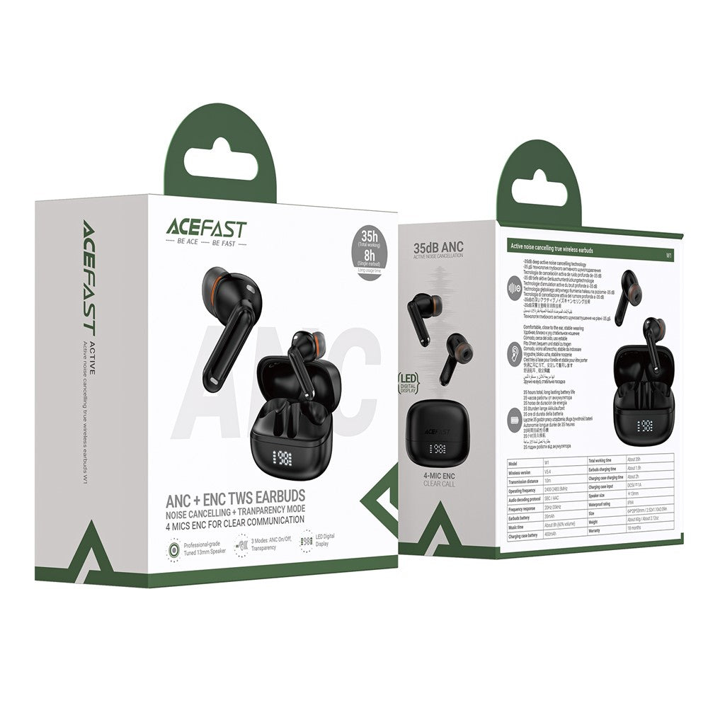 ACEFAST W1 TWS Kabelloser In-Ear Kopfhörer – Bluetooth-kompatibel, mit aktiver Geräuschunterdrückung (ANC/ENC)