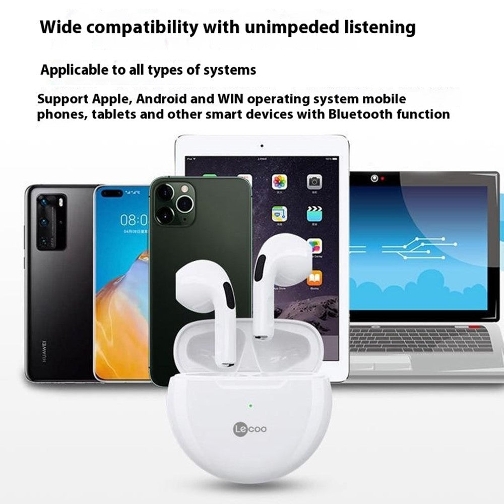 LENOVO LECOO EW305 Kabelloser In-Ear Kopfhörer – Halb-In-Ear, Bluetooth-kompatibel