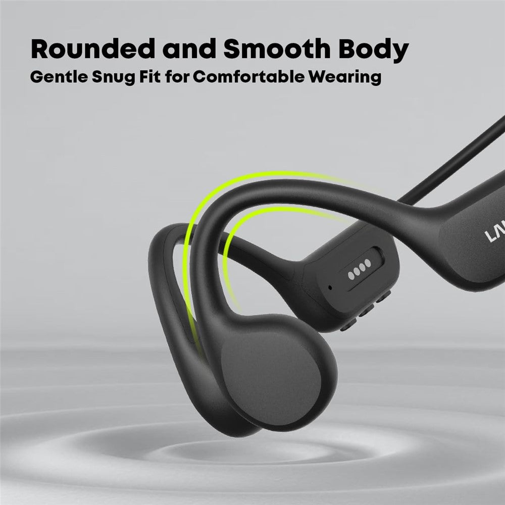 LANGSDOM BE17 Kabelloser Open-Ear Kopfhörer – IPX8 wasserdichter Knochenleitungskopfhörer, mit Bluetooth-Kompatibilität & integriertem 32-GB-Speicher