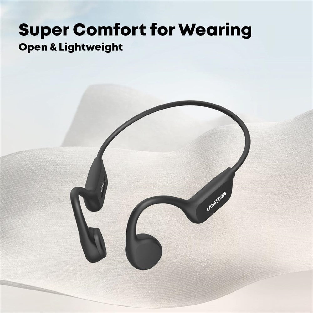 LANGSDOM BE17 Kabelloser Open-Ear Kopfhörer – IPX8 wasserdichter Knochenleitungskopfhörer, mit Bluetooth-Kompatibilität & integriertem 32-GB-Speicher