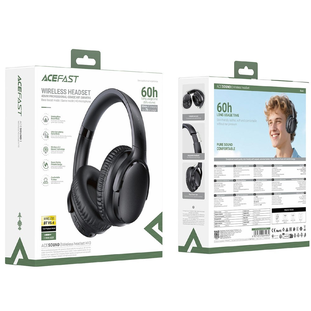ACEFAST H10 Kabelloser Over-Ear Kopfhörer – mit niedrigem Latenz, für Gaming, Bluetooth-kompatibel