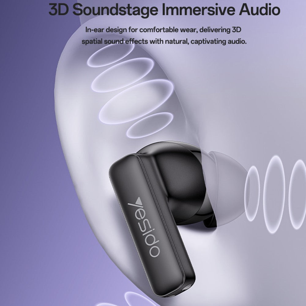 YESIDO TWS40 Kabelloser In-Ear Kopfhörer – Bluetooth-kompatibel, mit ANC+ENC-Geräuschunterdrückung, NTC-Temperaturregelung