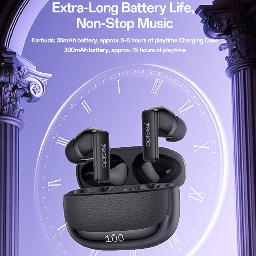YESIDO TWS40 Kabelloser In-Ear Kopfhörer – Bluetooth-kompatibel, mit ANC+ENC-Geräuschunterdrückung, NTC-Temperaturregelung