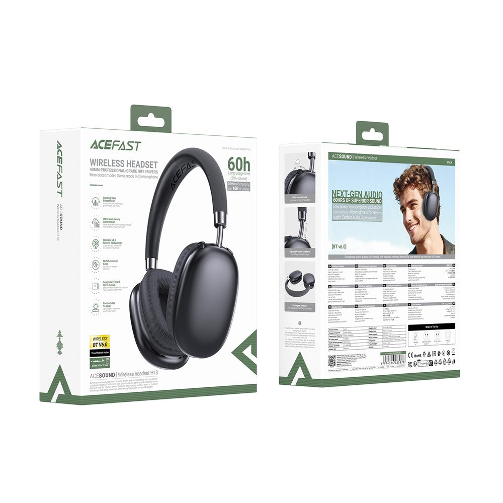 ACEFAST H13 Kabelloser Over-Ear Kopfhörer – Bluetooth-kompatibel, mit geringer Latenz, Gaming-Headset