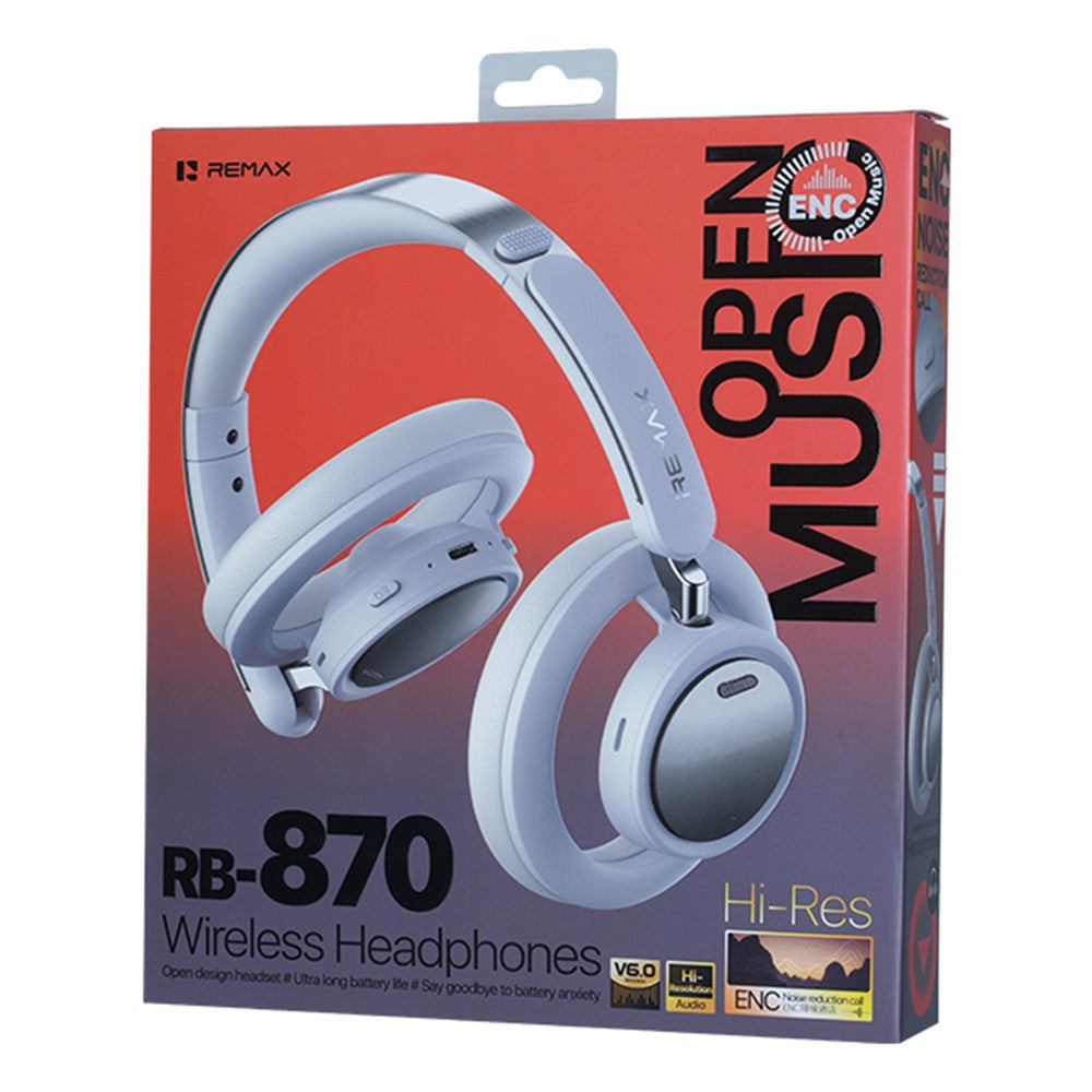REMAX RB-870 ENC Kabelloser Over-Ear Kopfhörer – Mit Geräuschunterdrückung, offenem Design & Bluetooth-Kompatibilität