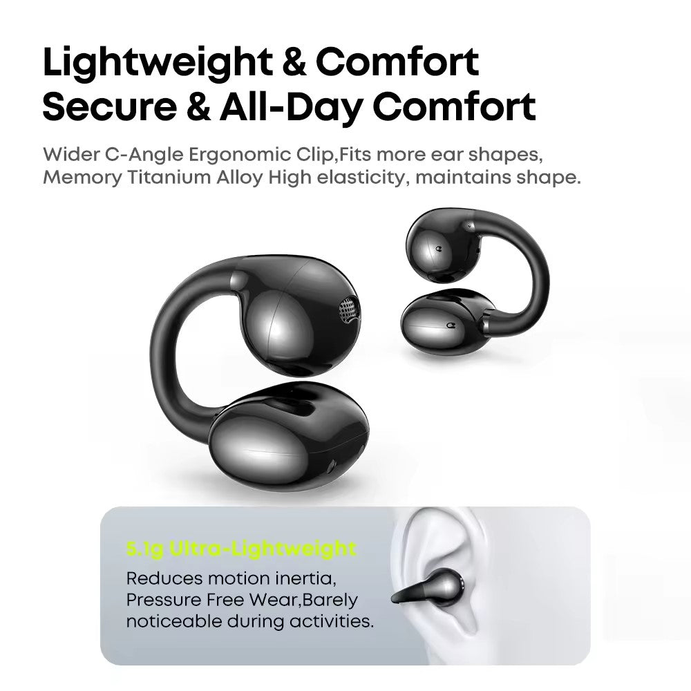 LANGSDOM TS30 OWS Open-Ear Kopfhörer – Bluetooth-kompatibel, 6.0 Clip-On-Kopfhörer, für Sport
